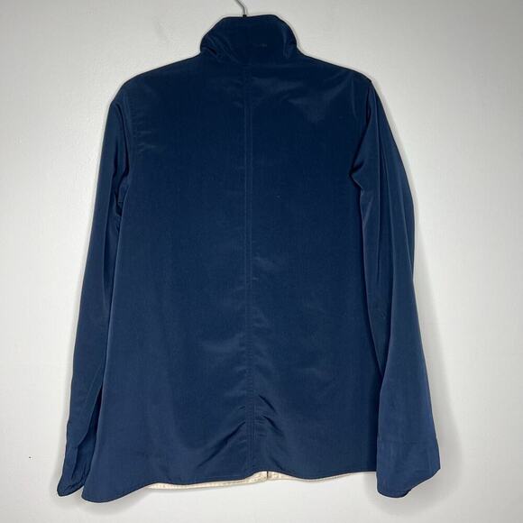 Big Chill Women's Reversible Trench Jacket Navy Cream Sz 8 Spring Coat Full Zip - Picture 5 of 14